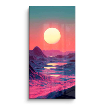 Pink Sunset Ocean Horizon PVC Gloss Art