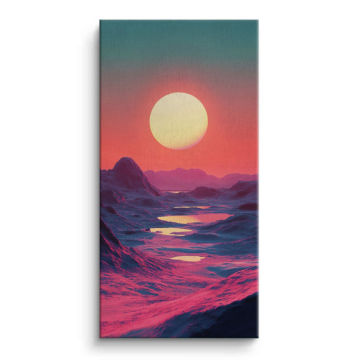 Pinker Sonnenuntergang am Ozeanhorizont - Leinwandbild
