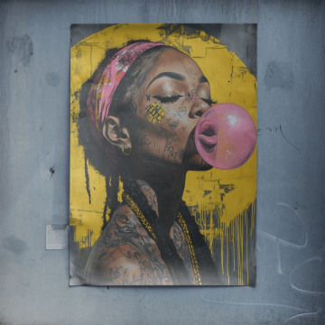 Bubblegum Woman Portrait Poster Art
