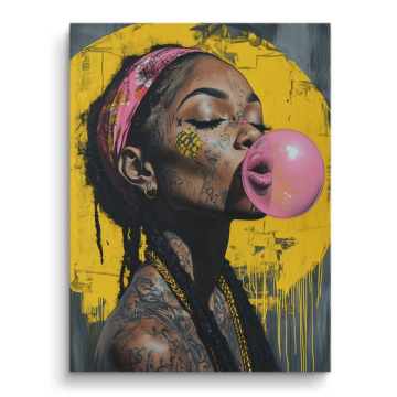 Bubblegum Woman Portrait PVC Matt Art