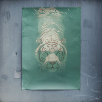 Aqua tygrys podwodny - plakat