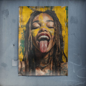 Laughing Dreadlock mujer - póster