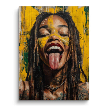 Laughing Dreadlock mujer - cuadro en lienzo
