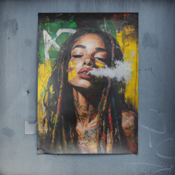 Smoking Dreadlock mujer - póster