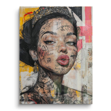 Couronné graffiti femme - tableau PVC brillant