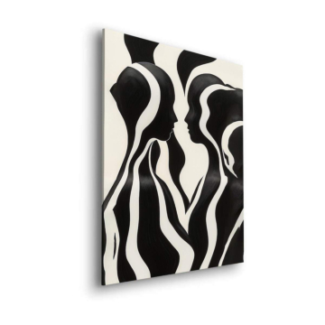 Abstrait zèbre noir et blanc - tableau Dibond mat