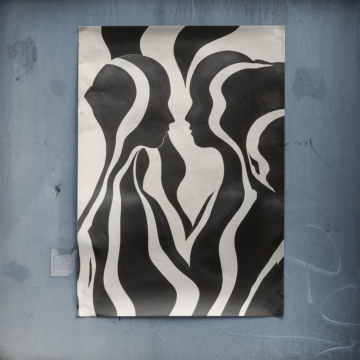 Abstraktes Zebra in Schwarz-Weiß - Poster