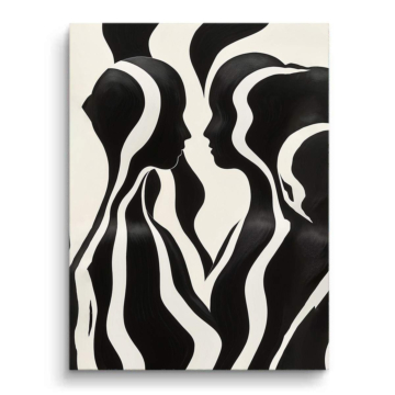 Abstrait zèbre noir et blanc - tableau PVC mat