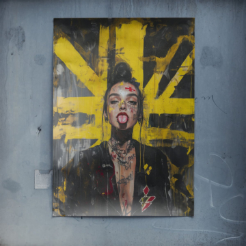 Retrato rebelde con Union Jack - póster
