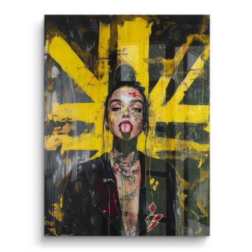 Portrait rebelle Union Jack - tableau PVC brillant