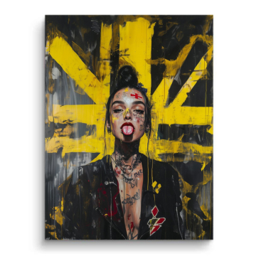 Rebellenporträt mit Union Jack - PVC-Bild matt