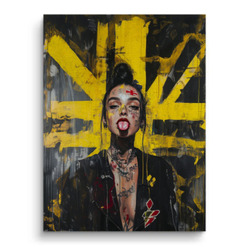 Retrato rebelde con Union Jack - cuadro en lienzo