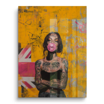 Union jack rebelle femme - tableau PVC brillant