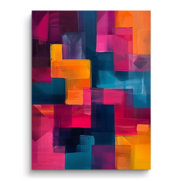 Lumineux géométrique mosaic - tableau PVC mat