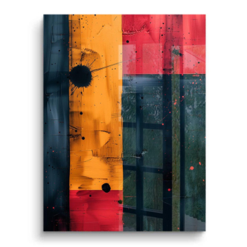 Abstraction en blocs de couleur - tableau PVC brillant