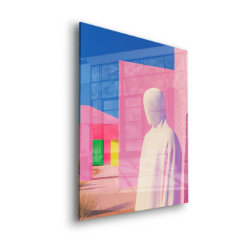 Silhouette pastel abstraite sans visage - tableau en verre acrylique