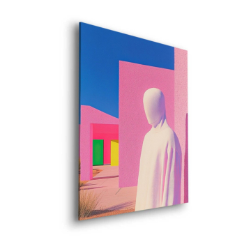 Silhouette pastel abstraite sans visage - tableau Dibond mat