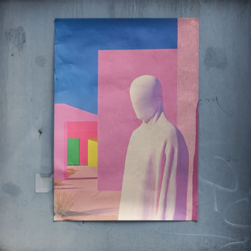 Pastellige abstrakte gesichtslose Figur - Poster