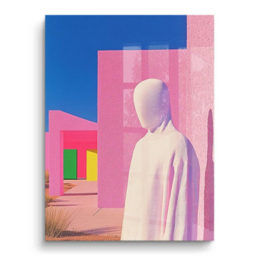 Silhouette pastel abstraite sans visage - tableau PVC brillant