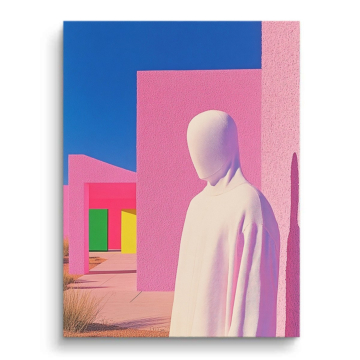 Silhouette pastel abstraite sans visage - tableau PVC mat