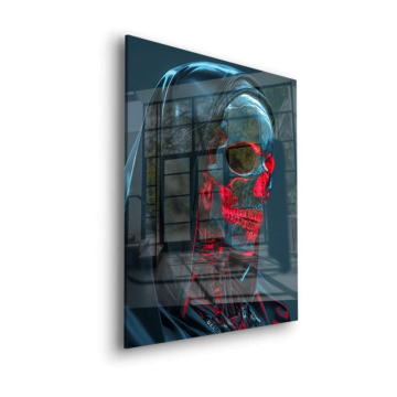 Neon-Cyber-Schädel - Acrylglasbild