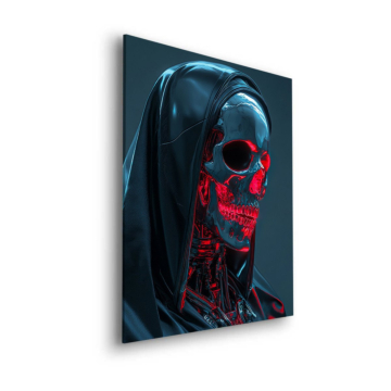Calavera neón cyber - cuadro Dibond mate