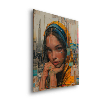 Urbano chica Headscarf - cuadro Dibond mate