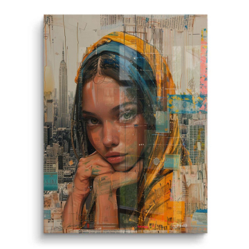 Urbain jeune fille headscarf - tableau PVC brillant