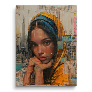 Miejski dziewczyna Headscarf - obraz na matowym PVC