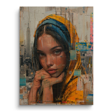 Urbain jeune fille headscarf - tableau sur toile
