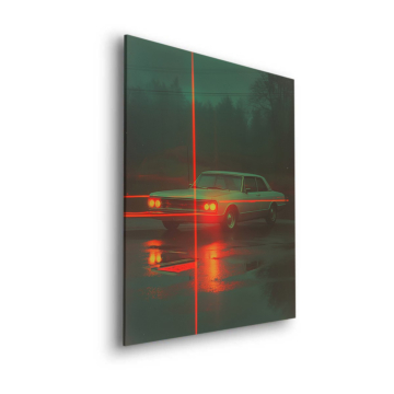 Ford Mustang Retro Glow Dibond Matt Art