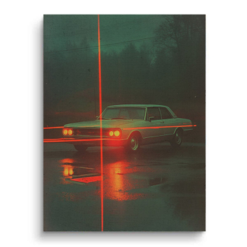 Ford Mustang Retro Glow Canvas Art