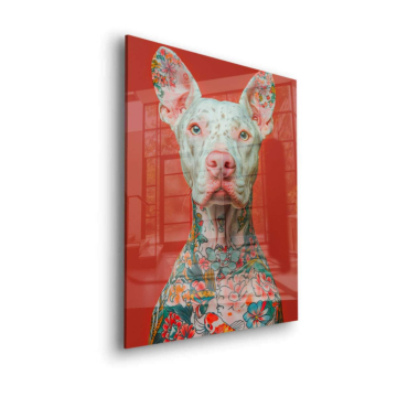 Tätowiertes Hundeporträt - Acrylglasbild