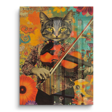 Violin gato Maestro - cuadro PVC brillante