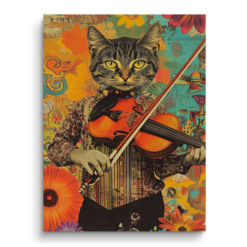 Violine Katze Maestr - PVC-Bild matt