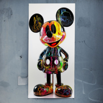 Neonfigur inspiriert von Mickey Mouse - Poster