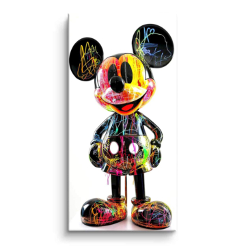 Figura de neón inspirada en Mickey Mouse - cuadro PVC brillante