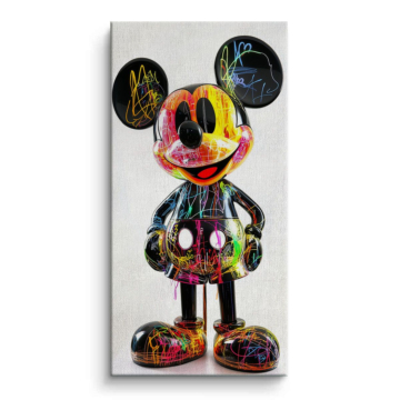 Figura de neón inspirada en Mickey Mouse - cuadro en lienzo