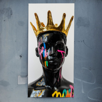 Basquiat Inspired Crowned Portrait Poster Art