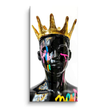 Basquiat Inspired Crowned Portrait PVC Gloss Art