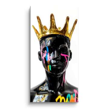 Portrait couronné inspiré de Basquiat - tableau PVC mat