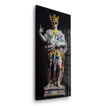 Estatua coronado skeleton - cuadro en vidrio acrílico