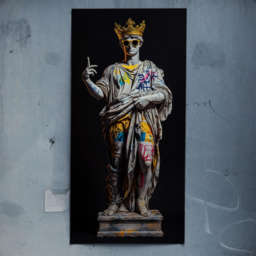 Gekrönte Skelettstatue - Poster