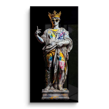 Estatua coronado skeleton - cuadro PVC brillante