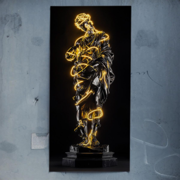 Goldene Neonstatue - Poster