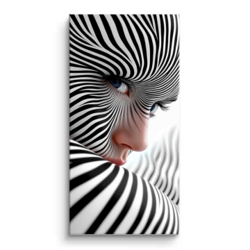 Rostro cebra optical illusion - cuadro PVC mate