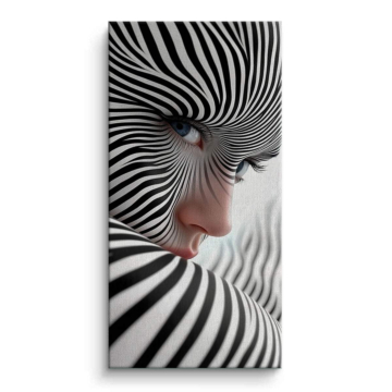 Zebra Optical Illusion Face Canvas Art