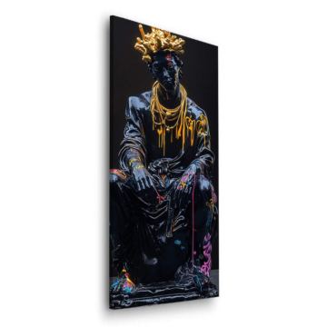 Gekrönt Figur inspiriert von Jean-Michel Basquiat - Dibond-Bild matt