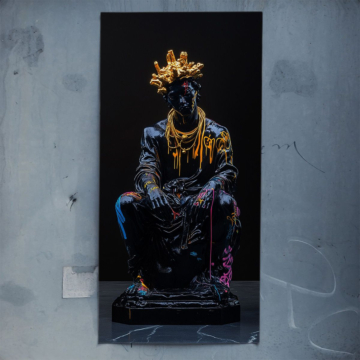 Gekrönt Figur inspiriert von Jean-Michel Basquiat - Poster
