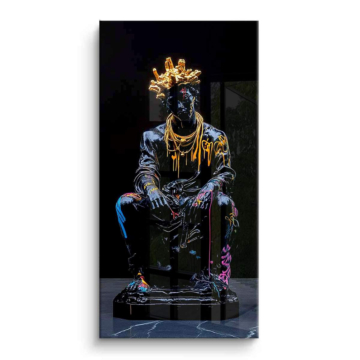 Figura coronada inspirada en Jean-Michel Basquiat - cuadro PVC brillante